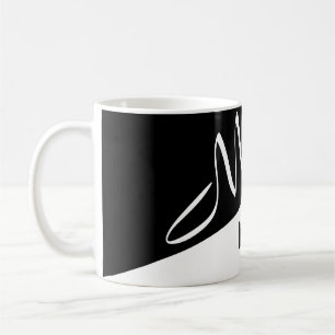 Caneca De Café na moda Black & White split script Monogramed