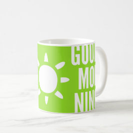 Caneca De Café Na moda Bright Green Good Morning Sun Tea