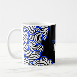 Caneca De Café Na moda Cobalt Sweet 16 Zebra Heart Design