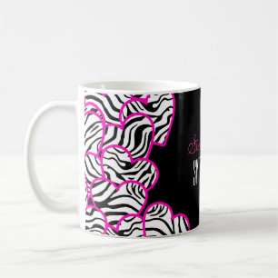 Caneca De Café Na moda cor-de-rosa Doce 16 Zebra Design
