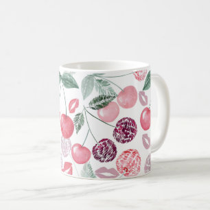 Caneca De Café Na moda de fruta de cereja vermelha