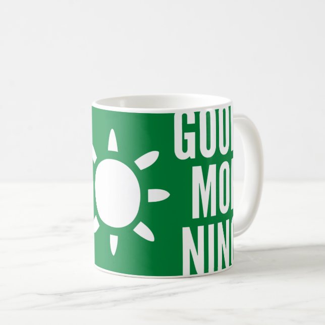 Caneca De Café Na moda Green Bom Dia Sun Tea Coffee Mug (Frente Esquerda)