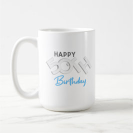 Caneca De Café Na moda Happy 50th Birthday Typografia