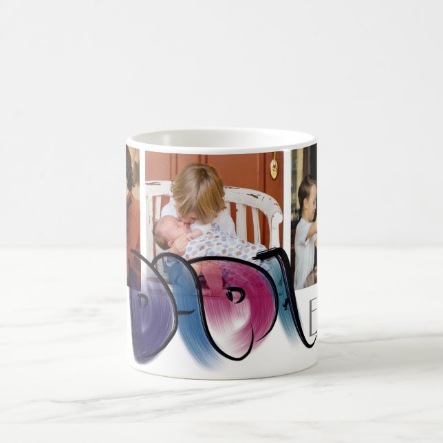 Caneca De Café Na moda Melhor Dada Já Escrito À Mão 3 Fotos (Centro)