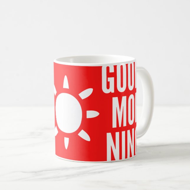 Caneca De Café Na moda Red Good Morning Sun Tea Coffee Mug (Frente Esquerda)