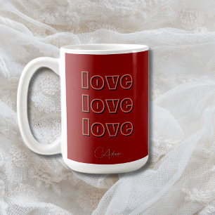 Caneca De Café Na moda Terracotta Clean 3 x Love   Red Velvet