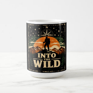 Caneca De Café Na Natureza Selvagem – Aventura Liberdade Acampame