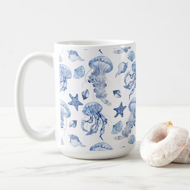 Caneca De Café Na Praia  (Com Donut)
