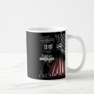 Caneca De Café Nação Sob Deus Trump 2024 God American Flag 1