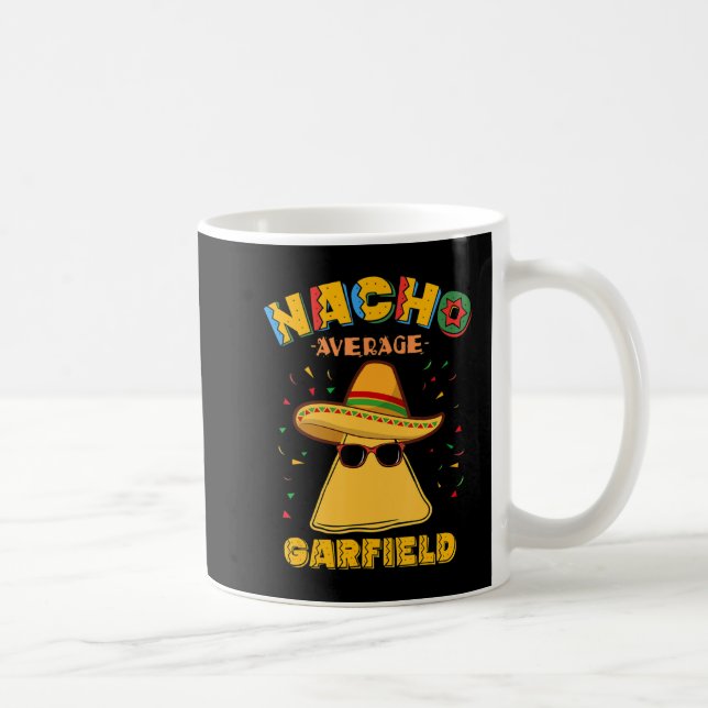 Caneca De Café Nacho Média Garfield Personalizado Nome Cinco de (Direita)