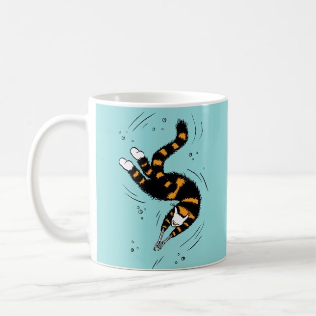 Caneca De Café Nadação de Gótico de Pastel Esqueleto de Gato (Esquerda)