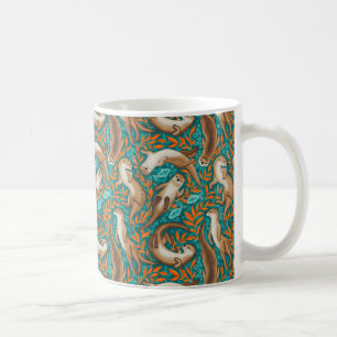 Caneca De Café Nadadores Doce de Teal e Laranja