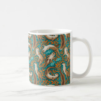 Caneca De Café Nadadores Doce de Teal e Laranja