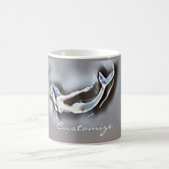 Caneca De Café Nadando Cinza Mermaid Thunder_Cove (Centro)