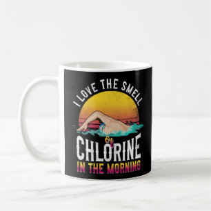 Caneca De Café Nadar Natação Nadadora Eu Amo O Cheiro De Cloro