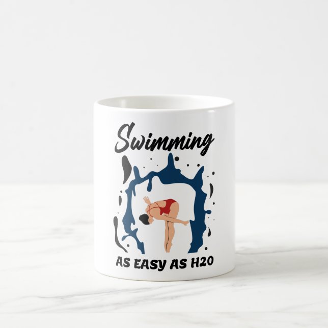 Caneca De Café Nadar tão fácil como H2O - Design engraçado (Centro)
