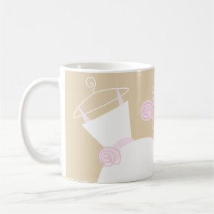 Caneca De Café Nado Rosa Rosa Rosa Beige "Mãe da Noiva" 