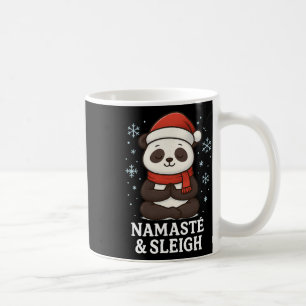 Caneca De Café Namasté E Trenó Natal Design De Ioga Panda