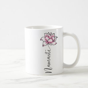 Caneca De Café Namaste Lilly Lótus Flor Rosa Bonito Hindi Ioga Pr