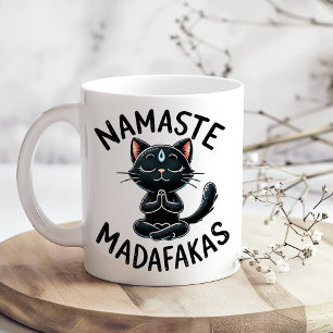 Caneca De Café "Namaste Madafakas" Engraçados Adolescentes de Gat
