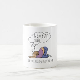 Caneca De Café NAMASTE NA CAMA, Yoga MUG Engraçado Para Homens Pe
