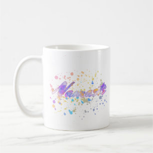 Caneca De Café Namaste para Yoga Watercolor Molde Cor Rosa Amarel
