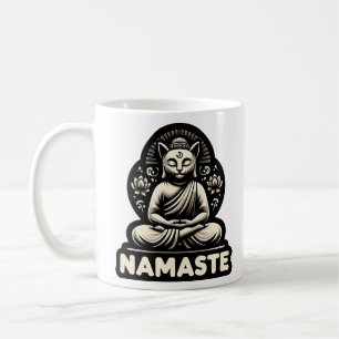 Caneca De Café Namaste Yoga em uma camisa Tri-Blend Buda