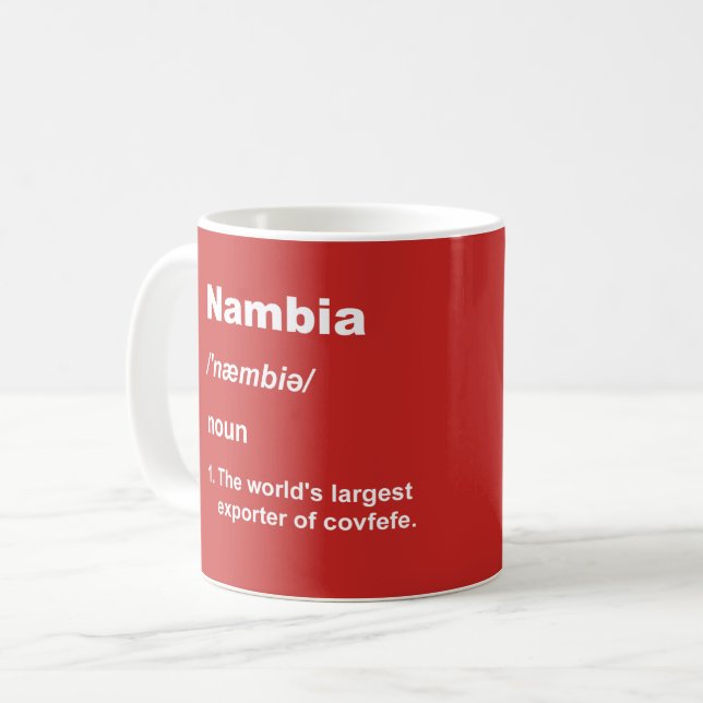 Caneca De Café Nambia e covfefe (Frente Esquerda)