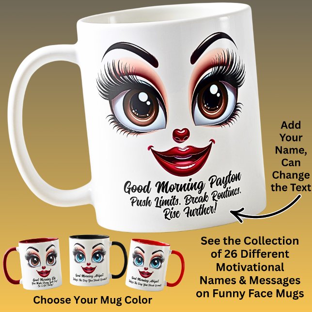 Caneca De Café Name Motivation Payton Fabulous Eyes Funny Face (Criador carregado)