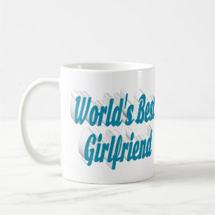 Caneca De Café Namorada com meia tipografia azul céu