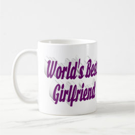 Caneca De Café Namorada com tipografia meia roxa