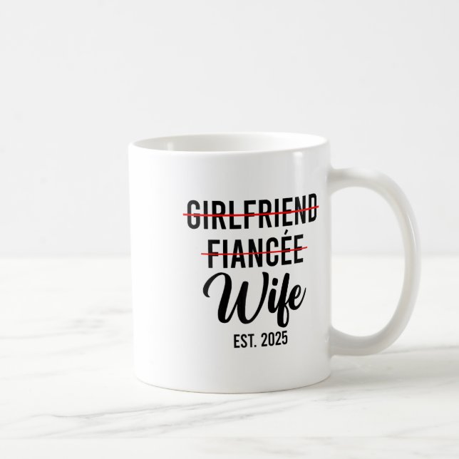 Caneca De Café Namorada Fiancee Wife Casando-Se No Est. (Direita)