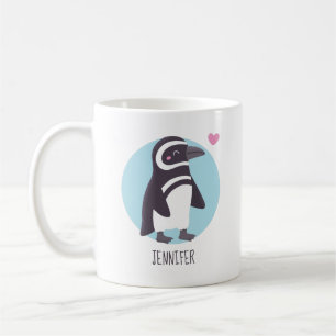 Caneca De Café Namorada Pinguim Fofa Personalizada