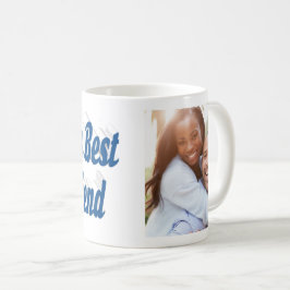 Caneca De Café Namorado Foto com script azul-marinho