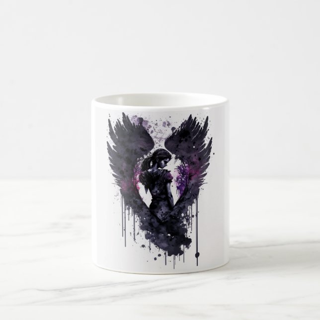 Caneca De Café Namorados Anjo Escuro Com Asas Escuras Incuras (Centro)