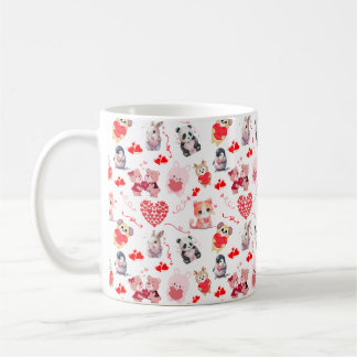 Caneca De Café Namorados-Cachorros, Animais Rosa-Na moda