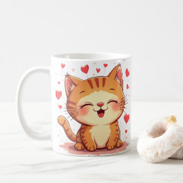 Caneca De Café Namorados Cat Love Cat Dias de os namorados