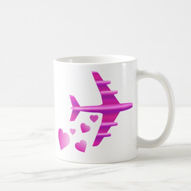 Caneca De Café Namorados cor-de-rosa do avião (Direita)