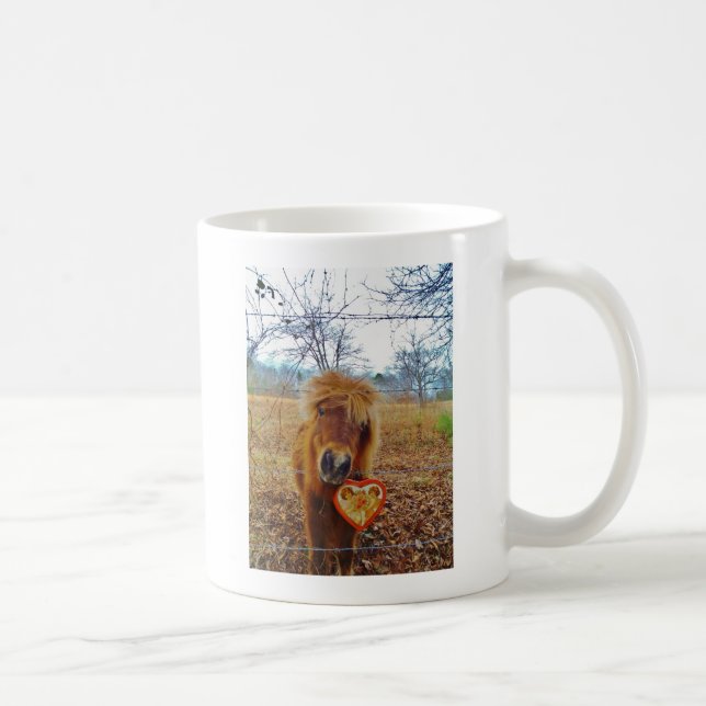 Caneca De Café Namorados Coração Miniatura Cavalo Marrom (Direita)