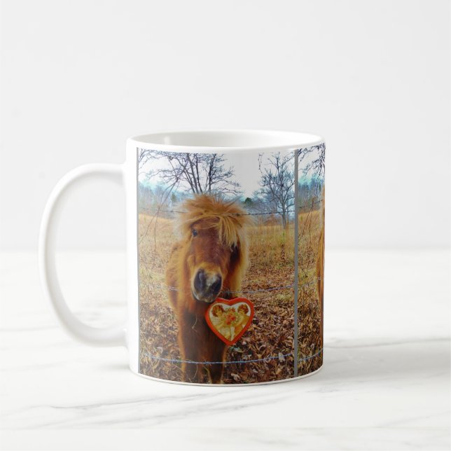 Caneca De Café Namorados Coração Miniatura Cavalo Marrom (Esquerda)