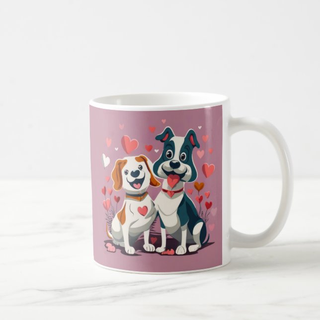 Caneca De Café Namorados de Cães Cortes (Direita)