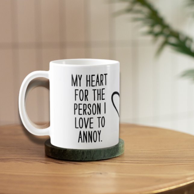 Caneca De Café Namorados de cor branca (Funny White heart Valentine's Day Special Mug 
)