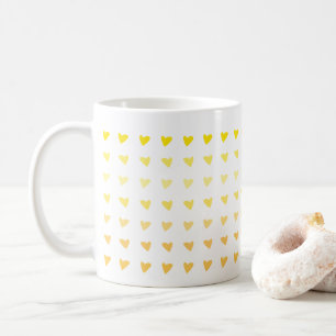 Caneca De Café Namorados de Coração Amarelo Adoram Mug