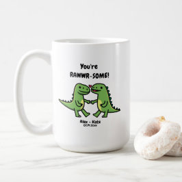 Caneca De Café Namorados de dinossauro