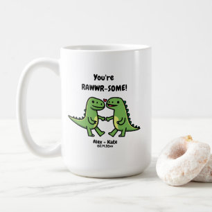 Caneca De Café Namorados de dinossauro
