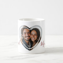 Caneca De Café Namorados de Fotografia em Forma de Coração