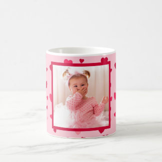 Caneca De Café Namorados de Fotografias da Família Rosa Vermelho