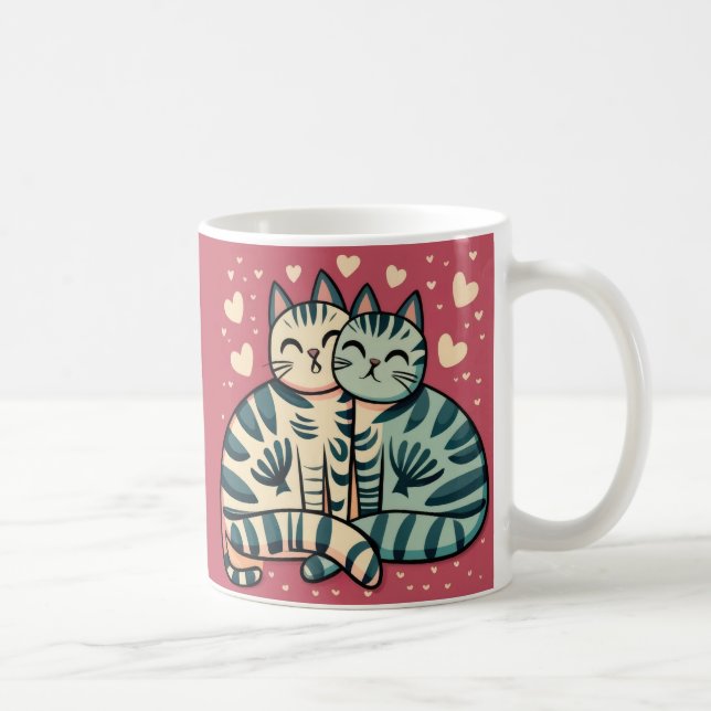 Caneca De Café Namorados de Gatos Cujos (Direita)