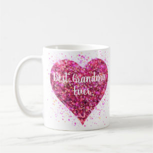 Caneca De Café namorados de grafite cintilante rosa, melhor avó