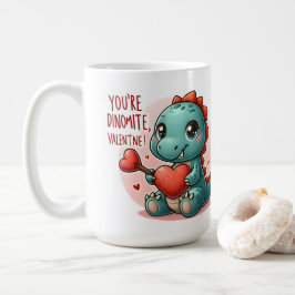Caneca De Café Namorados Dinomite, Dinossauro Bonito